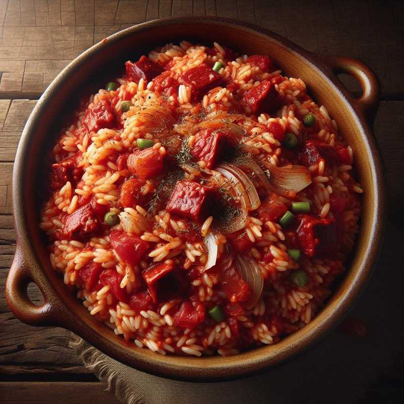 Messy red rice