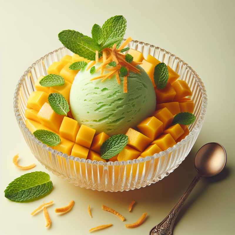 Mango Sorbet with Lime and Mint, Ginger Twist