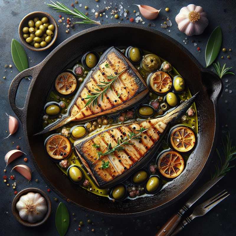 Pan-fried swordfish