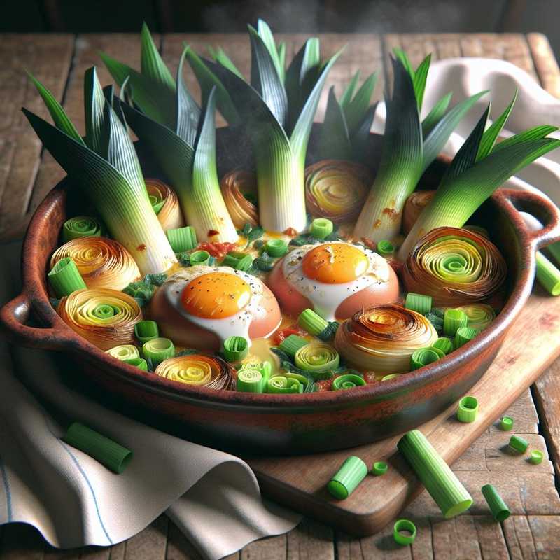 Porri e uova al forno