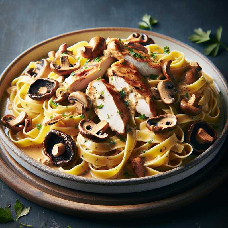 Tagliatelle with Chicken and Porcini Mushrooms
