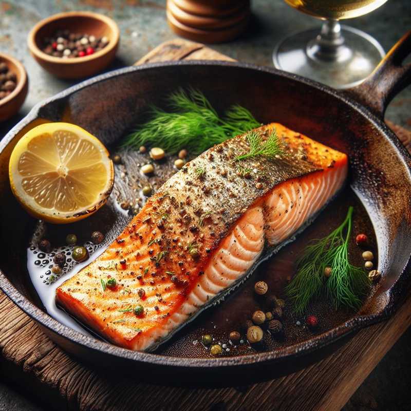 Pan-seared salmon fillet