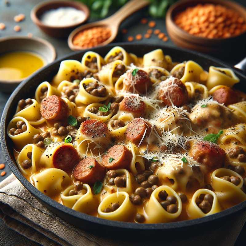 Pastry Pockets with Lentils, Sausage, and Cheese