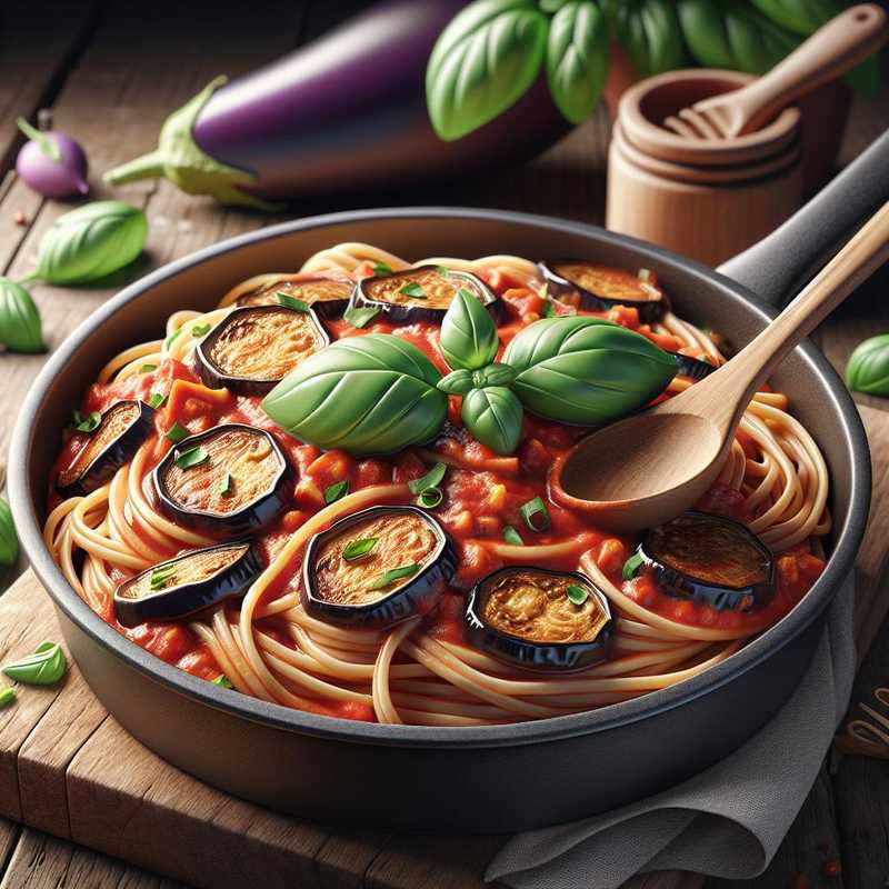 Linguine with Red Eggplants