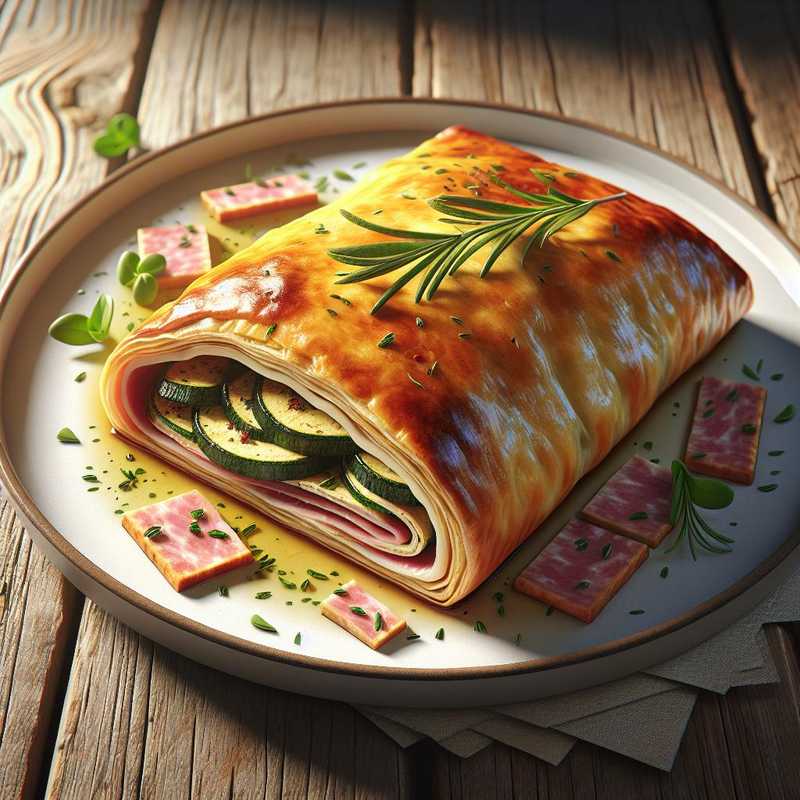 Speck and Zucchini Savory Strudel