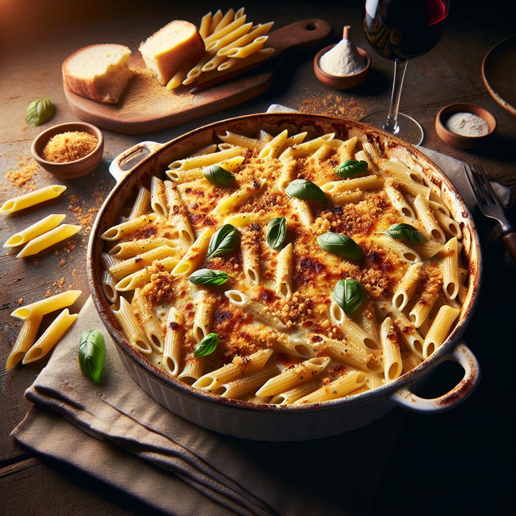 Penne al Forno con Besciamella - Home
