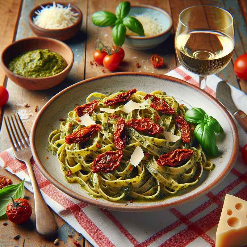 Fettuccine with Sun-Dried Tomato Pesto