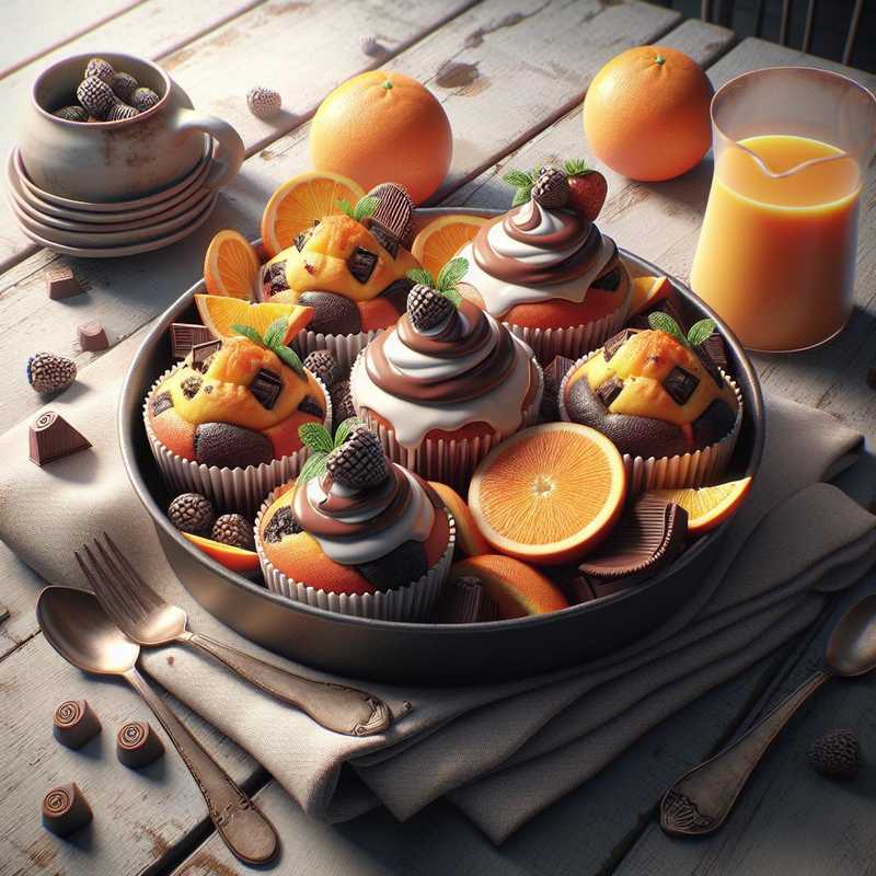 Muffin yogurt arancia e cioccolato