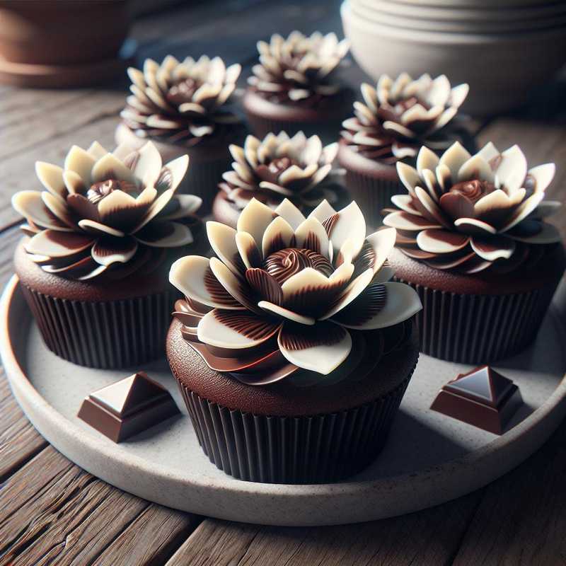 Chocolate flower cupcake