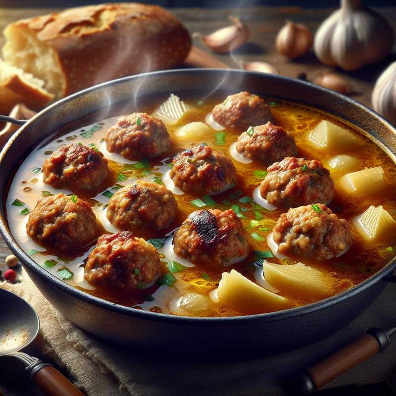 Soup with Pork Meatballs and Ginger