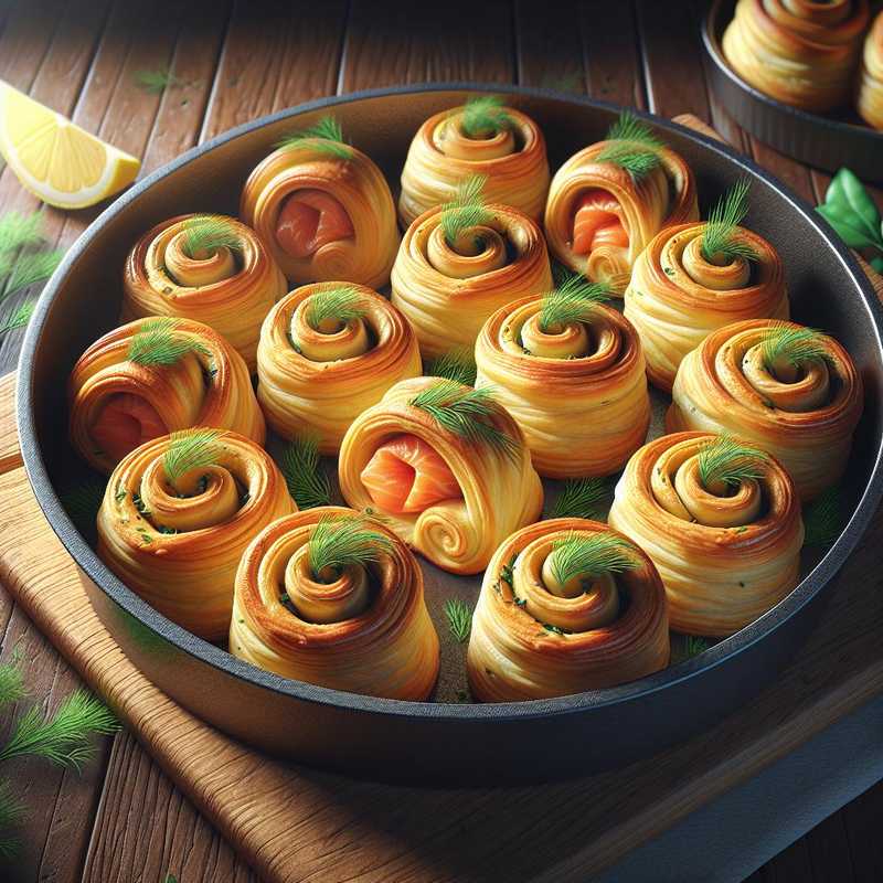 Puff Pastry Croissants with Salmon