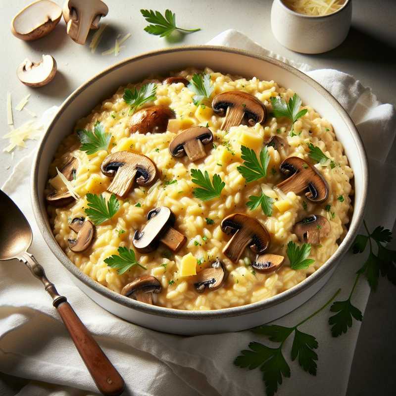 Risotto with Mushrooms and Stracchino Cheese