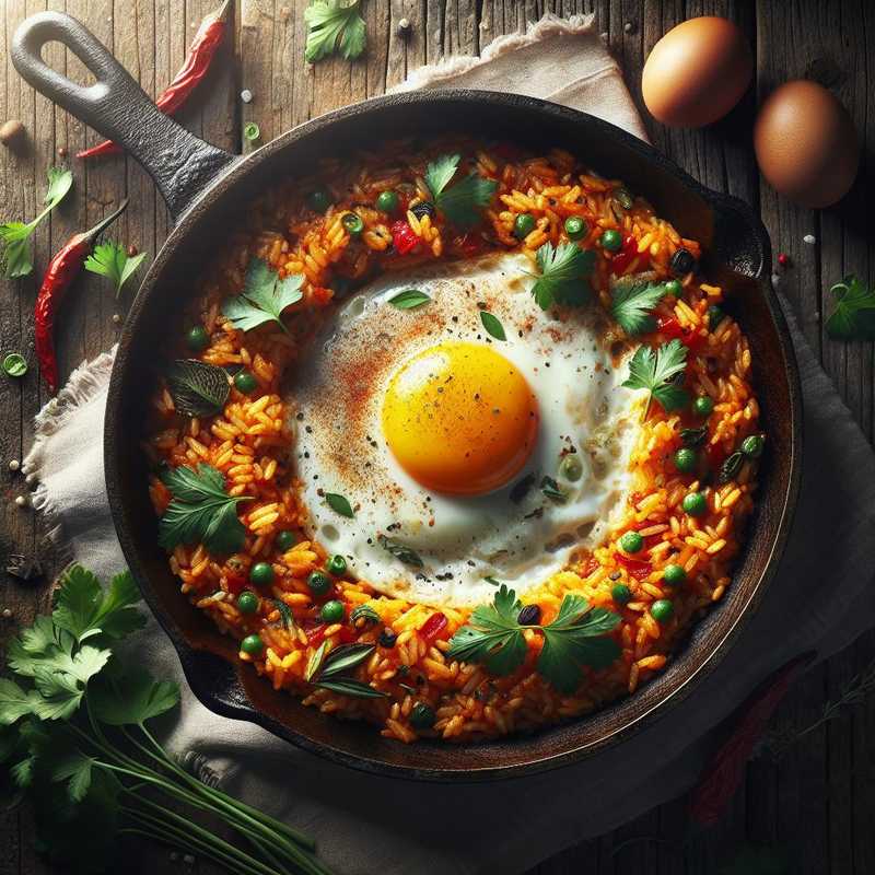 Spicy rice with fried egg