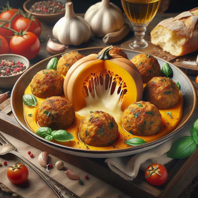 Pumpkin meatballs with cheesy heart without eggs