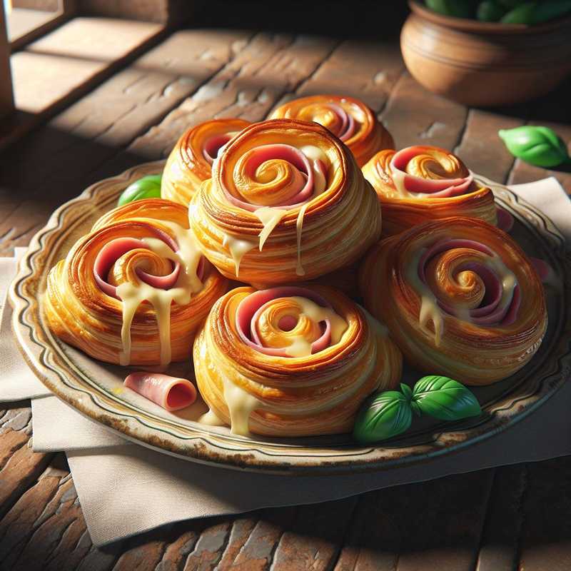 Puff Pastry Ham and Cheese Swirls