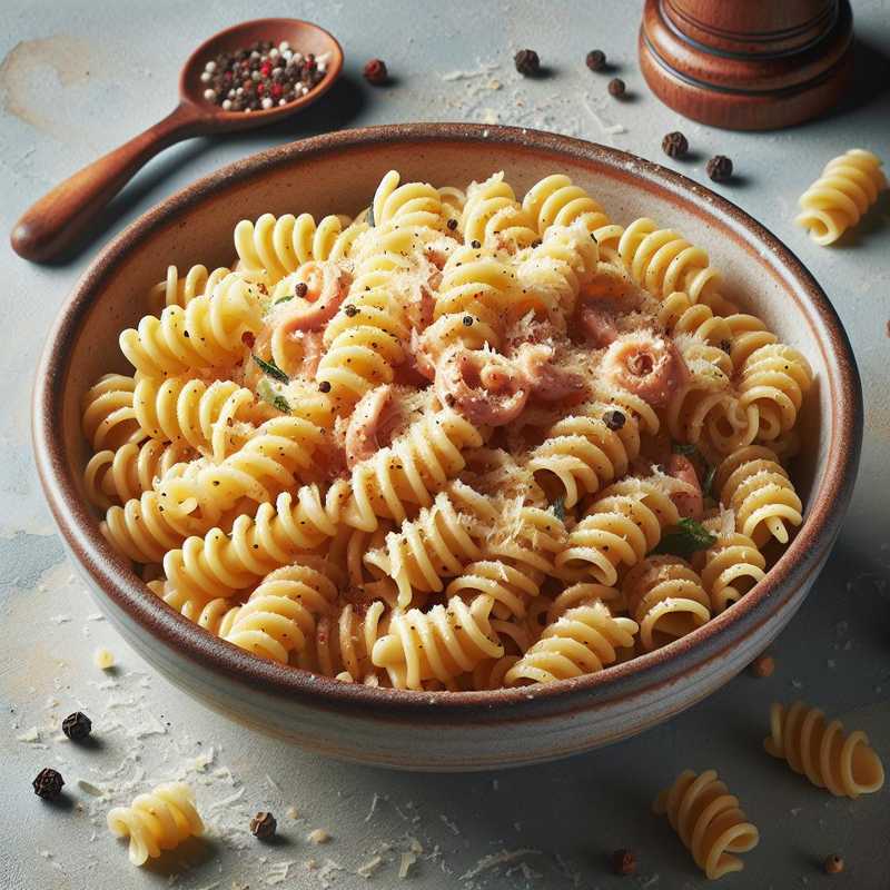 Long Fusilli in Vegetarian Carbonara Sauce