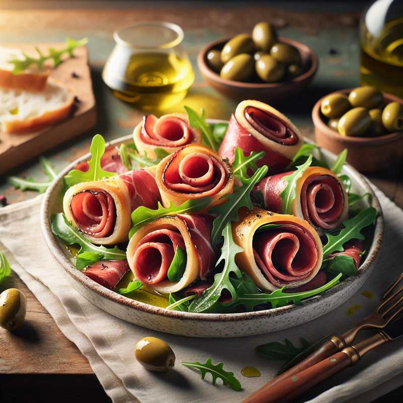 Pancarré Rolls with Bresaola and Arugula