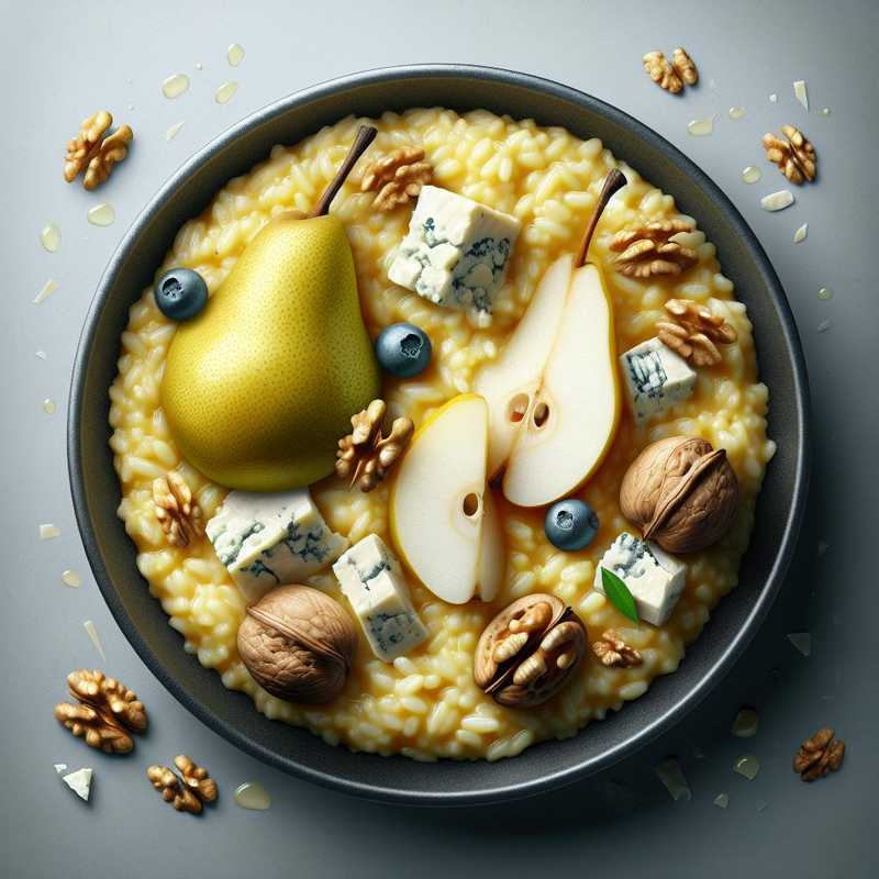 Risotto with gorgonzola, pears, and walnuts