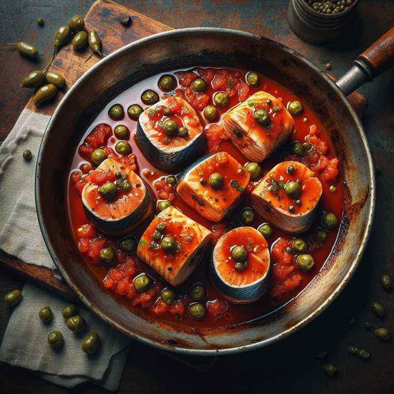 Swordfish Rolls in Sauce with Capers