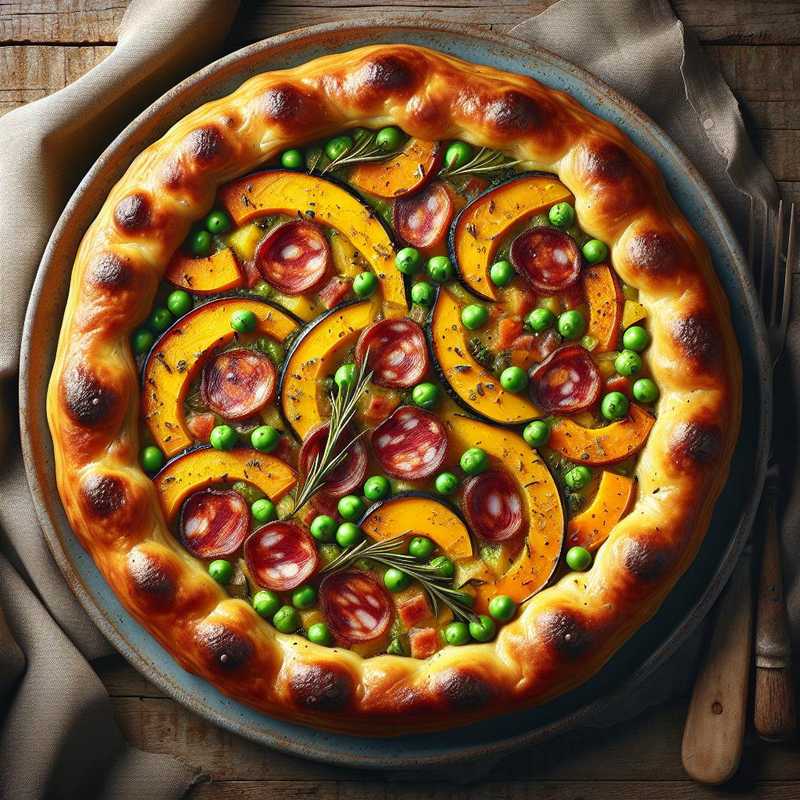 Pumpkin, Speck, and Pea Savory Pie