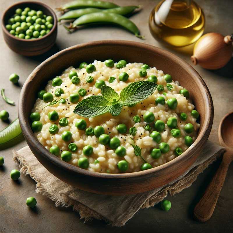 Risotto with peas and mint