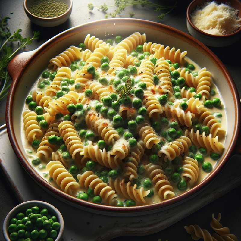 Fusilli with pea and pecorino cream