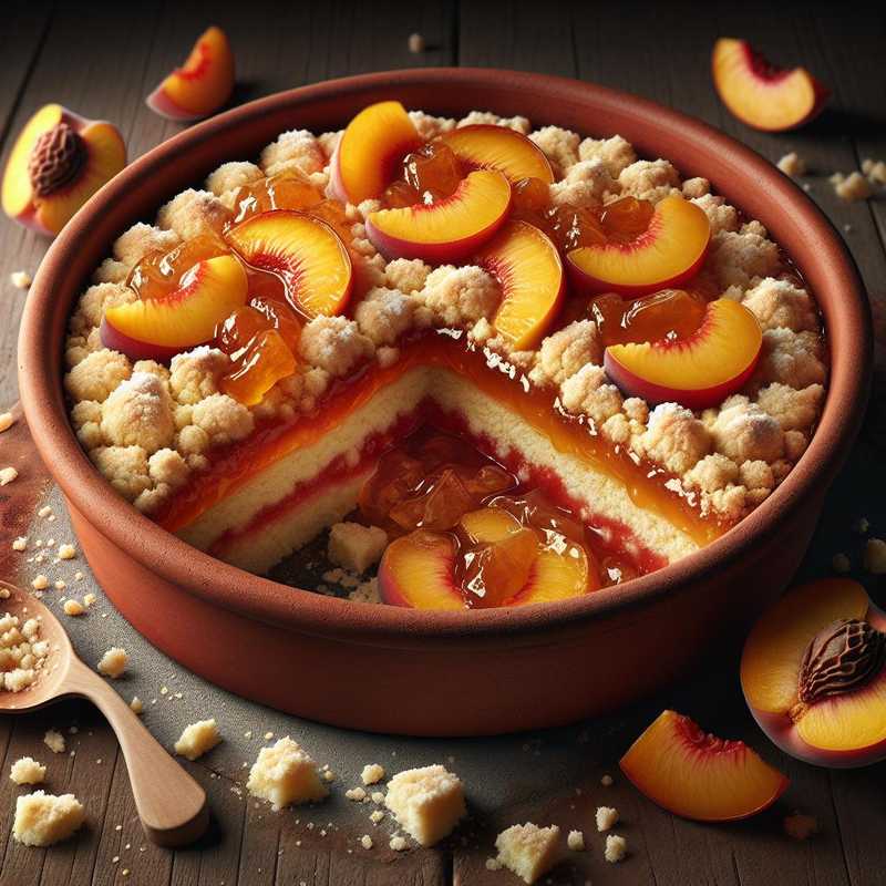 Crumbly Peach and Jam Tart