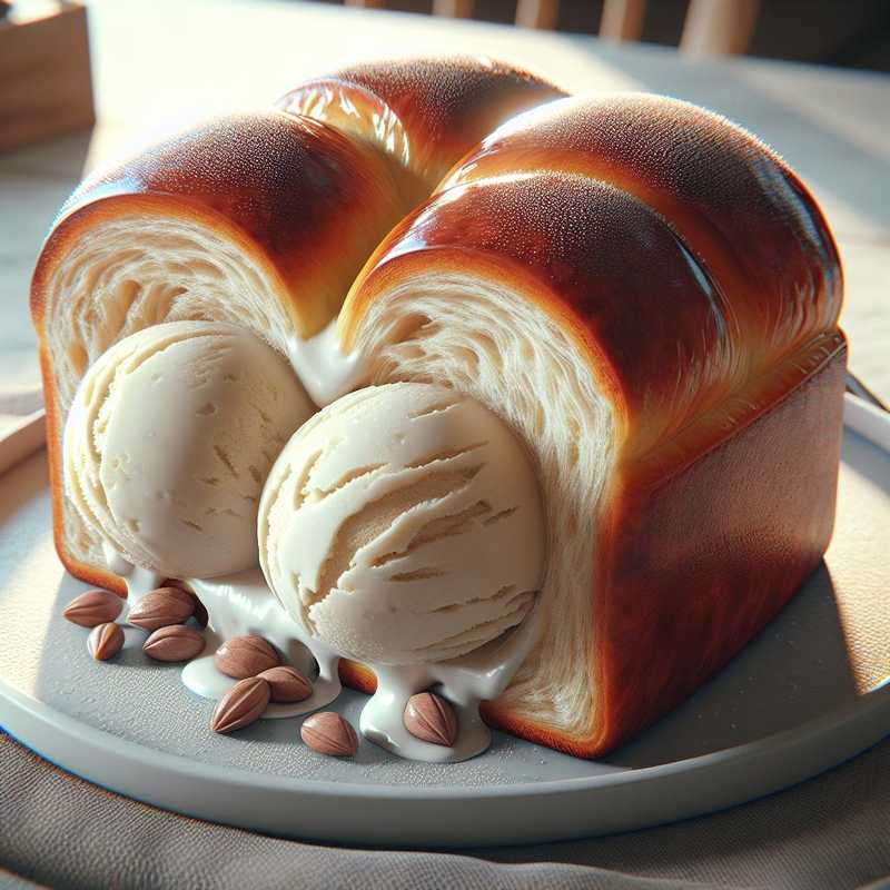 Brioche with ice cream