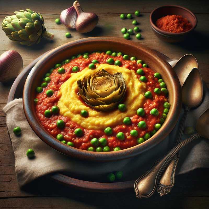 Polenta with Artichoke and Pea Sauce