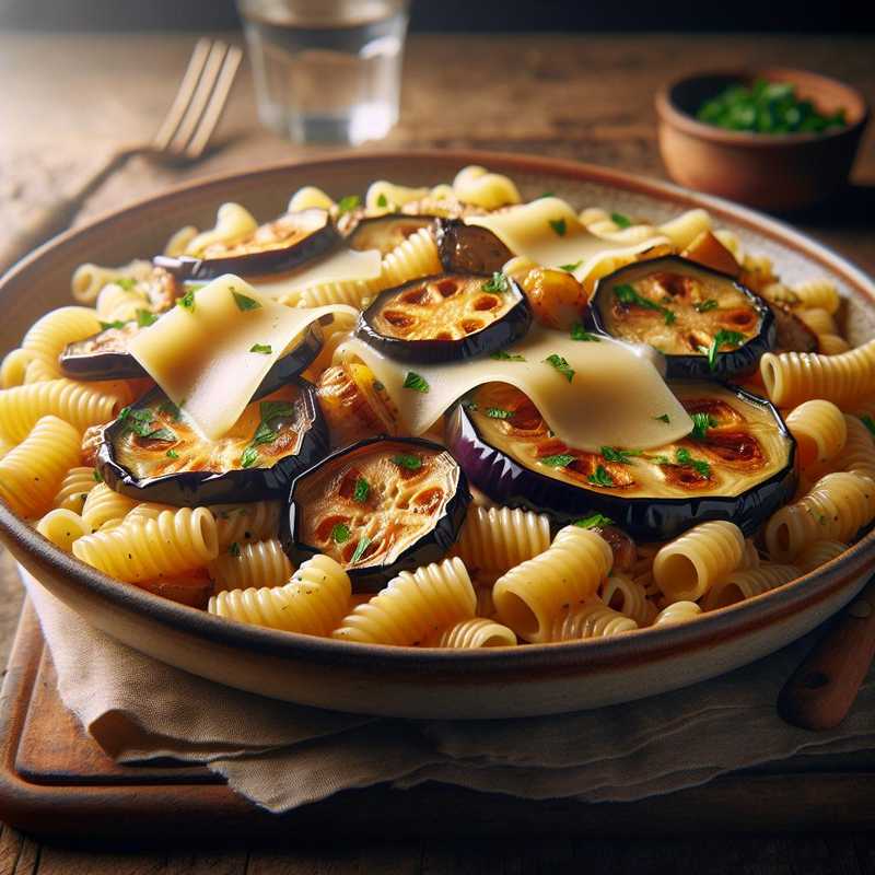 Half Sleeves with Eggplant and Smoked Scamorza Cheese