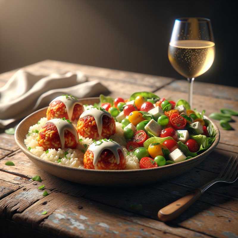 Rice Balls and Salad