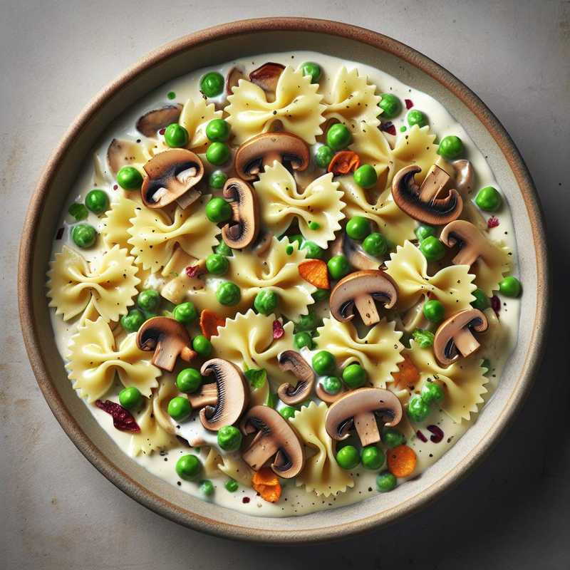 Farfalle with Cream, Mushrooms, and Peas