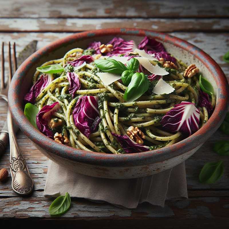 Pasta with radicchio pesto