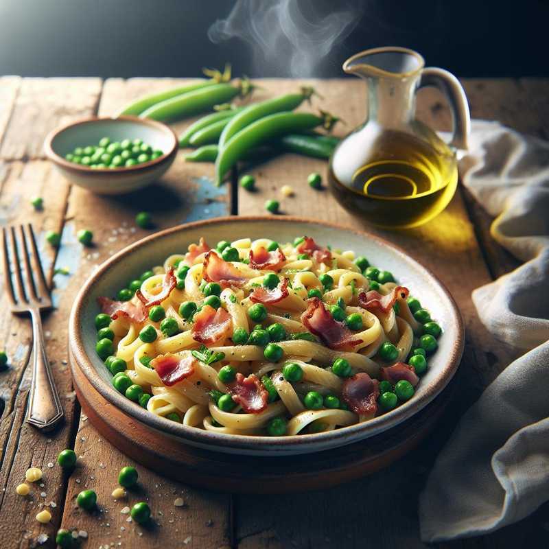 Pasta with peas and pancetta