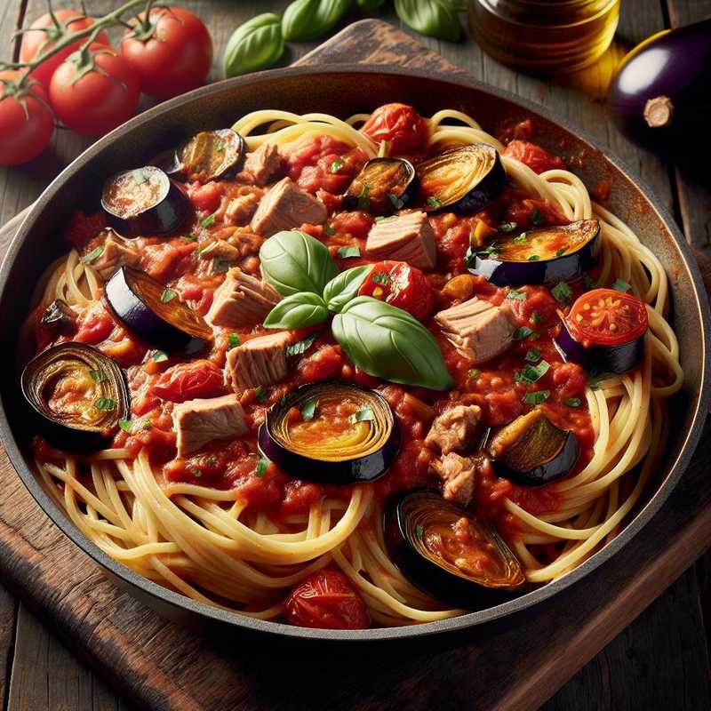 Linguine with Tuna and Eggplant Sauce