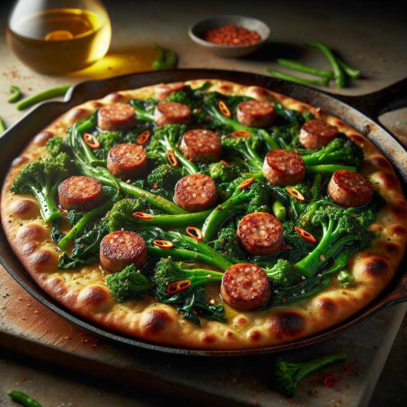 Schiacciate with Spicy Broccoli Rabe and Sausage