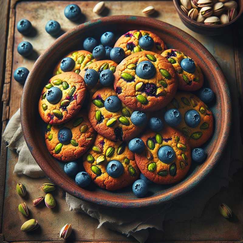 Cookies mirtilli e pistacchi