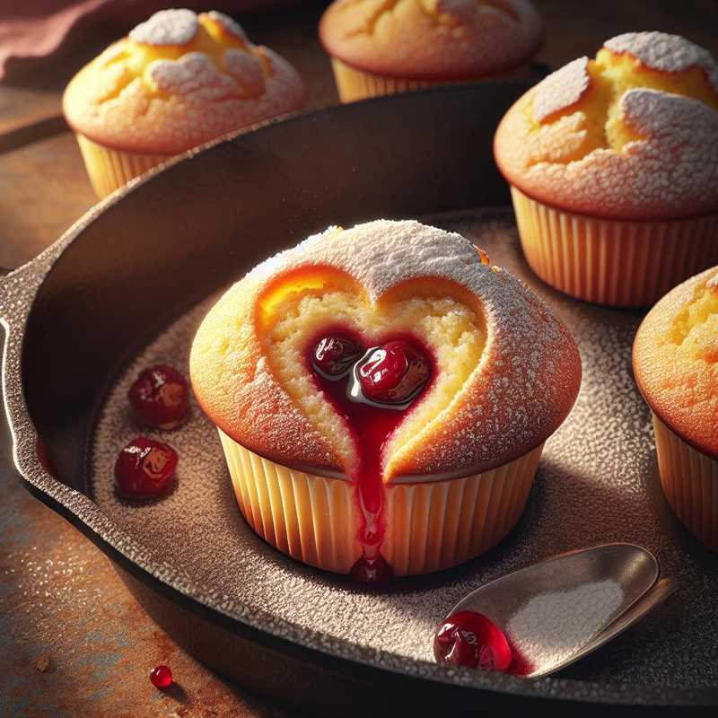 Vanilla Muffin with a Black Cherry Heart