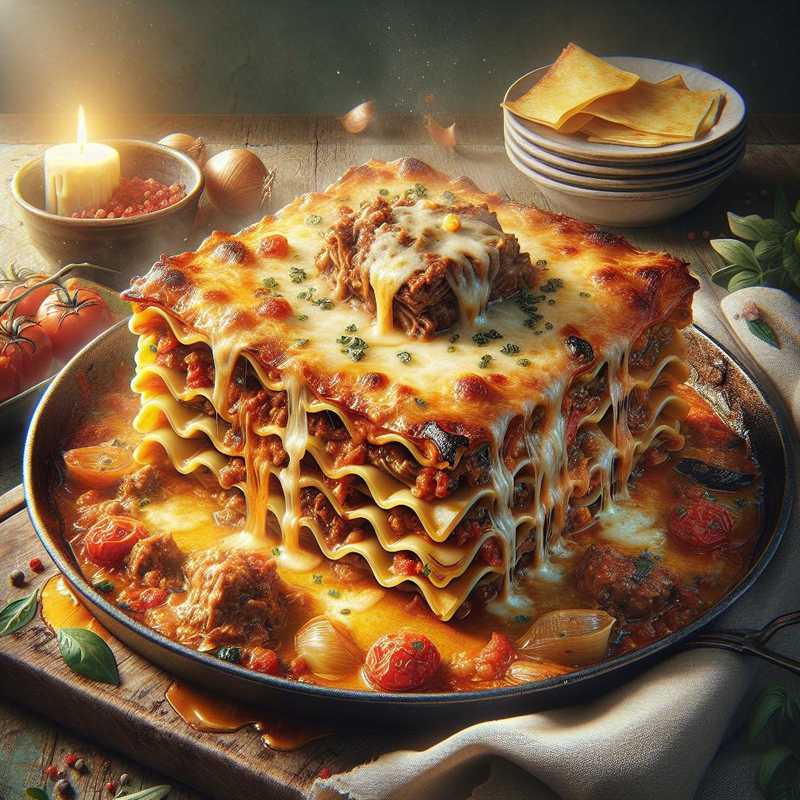 Lasagne con ragù di agnello