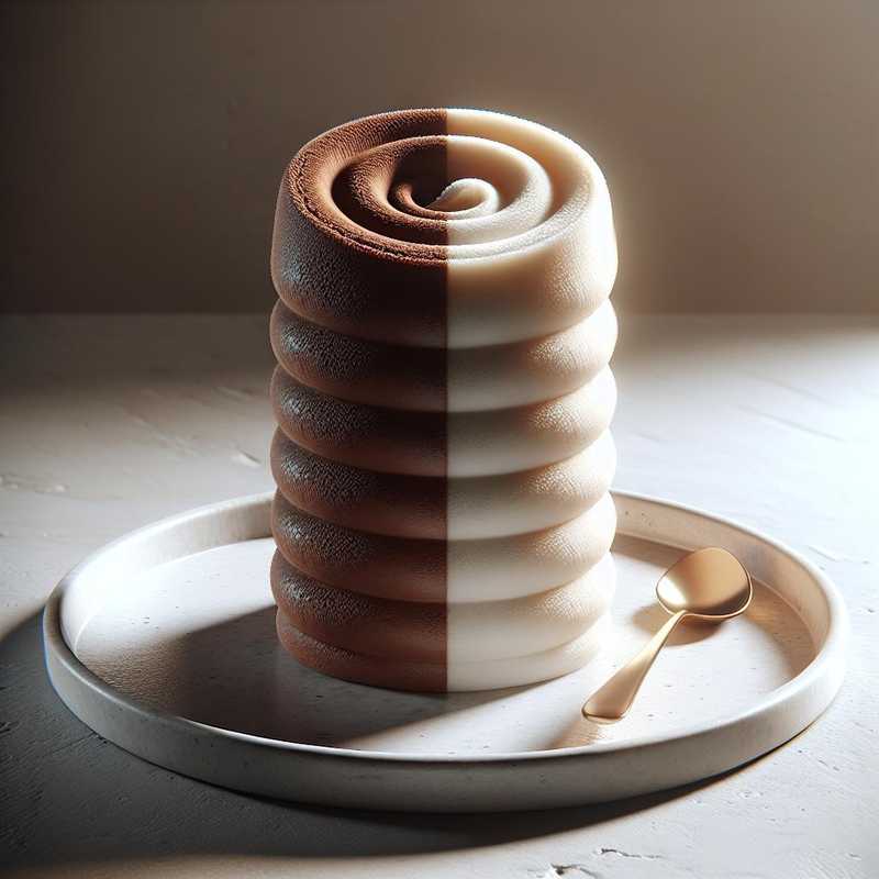 Chocolate and Vanilla Ice Cream Log