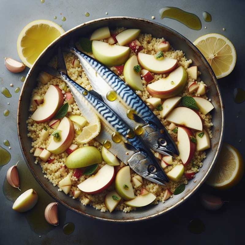 Cous cous con mela, sgombro e salmoriglio