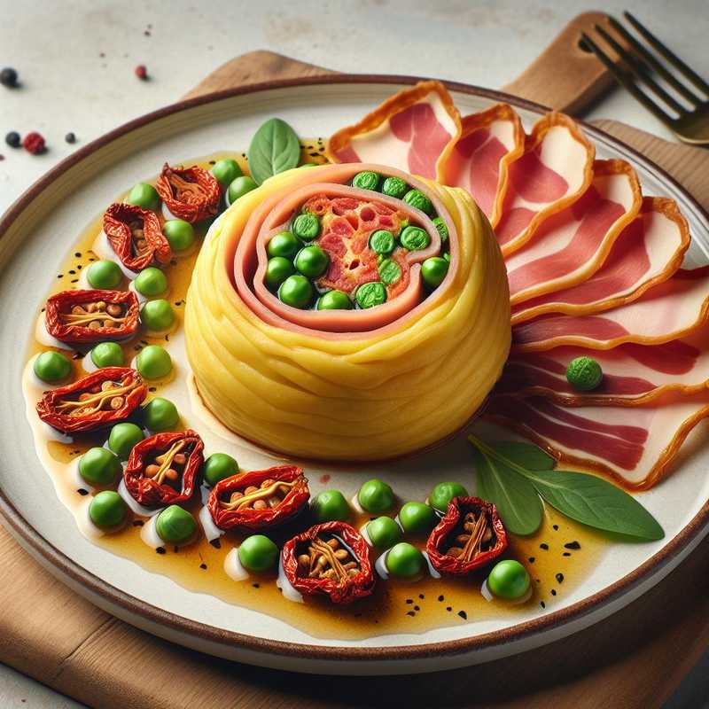 Pea Roll with Cured Ham and Sun-Dried Tomatoes