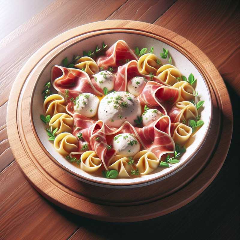 Puff Pastry Bundles with Raw Ham, Burrata, and Marjoram