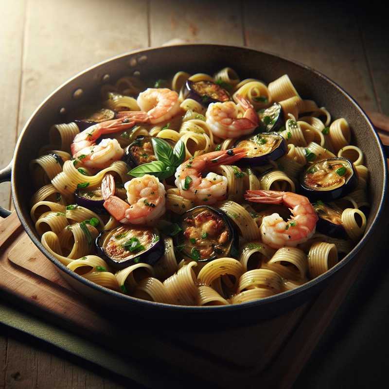 Penne with Shrimp and Eggplant